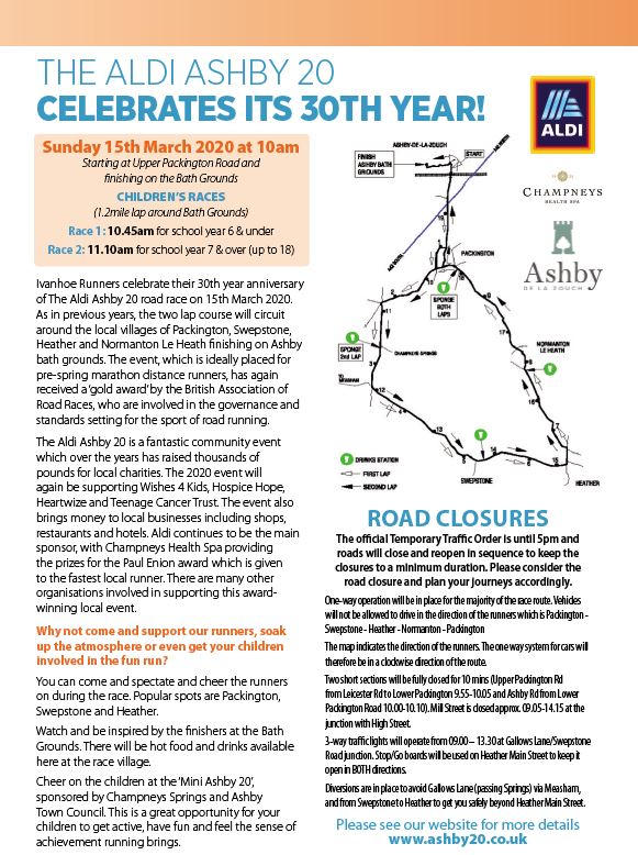 Aldi Ashby 20 Road Race Celebrates Being 30